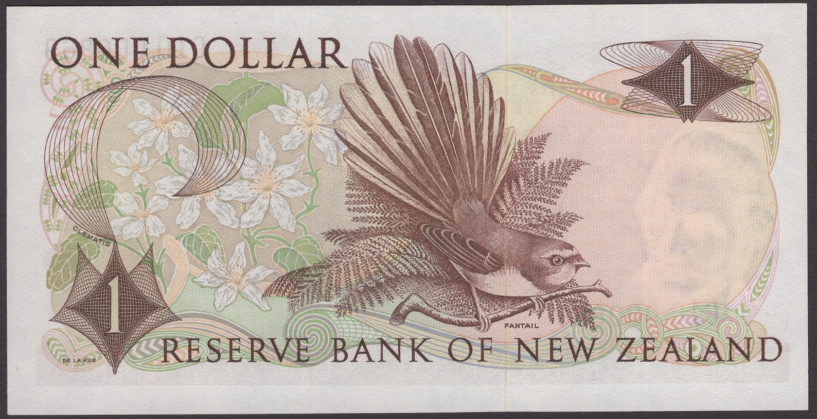 Reserve Bank of New Zealand, $1, ND (1975), serial number C10 000869, Knight signature, a... - Image 2 of 2