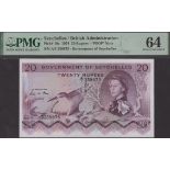 Government of Seychelles, 20 Rupees, 1 January 1974, serial number A/1 258675, Allan...