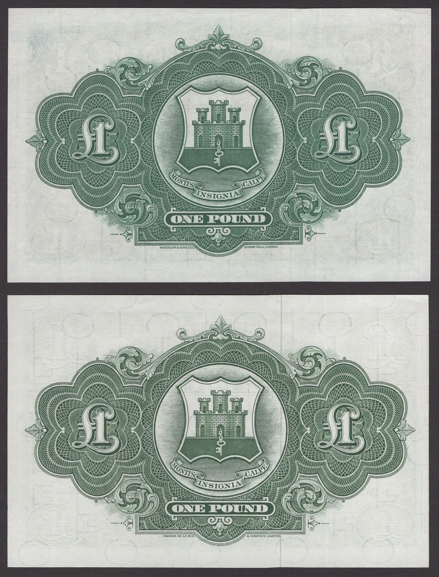 Government of Gibraltar, Â£1 (5), 1949, 1954 (2, both serial number fonts), 1958, 1971,... - Bild 4 aus 4