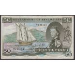 Government of Seychelles, 50 Rupees, 1 August 1973, serial number A/1 190134, Greatbatch...
