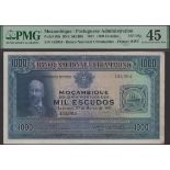 Banco Nacional Ultramarino, Mozambique, 1000 Escudos, 27 March 1947, serial number 453994,...