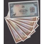Reserve Bank of Rhodesia, $5, (6) 1 March 1976, 19 May 1978, and 20 October 1978 (4),...