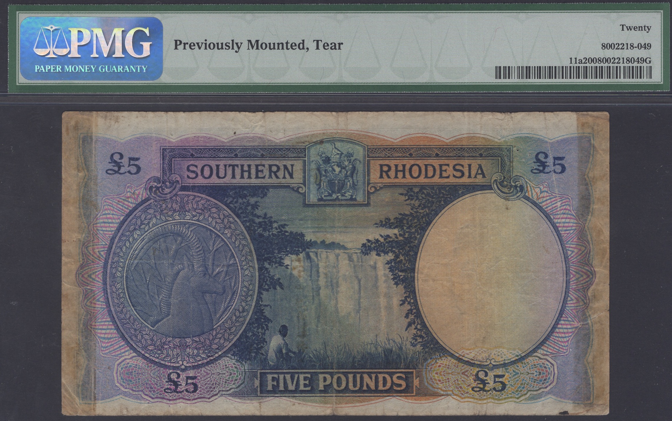 Southern Rhodesia Currency Board, Â£5, 15 December 1939, serial number C/2 001268, Gordon... - Bild 2 aus 2