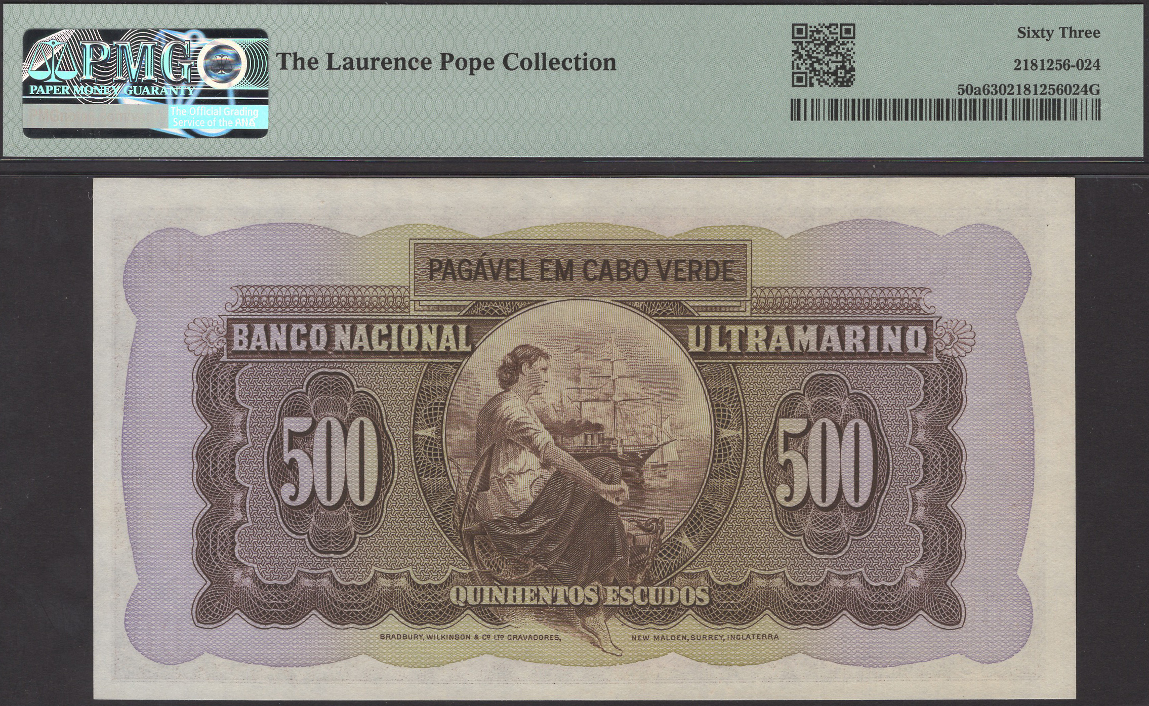 Banco Nacional Ultramarino, Cape Verde, 500 Escudos, 16 June 1958, serial number 271778,... - Image 2 of 2
