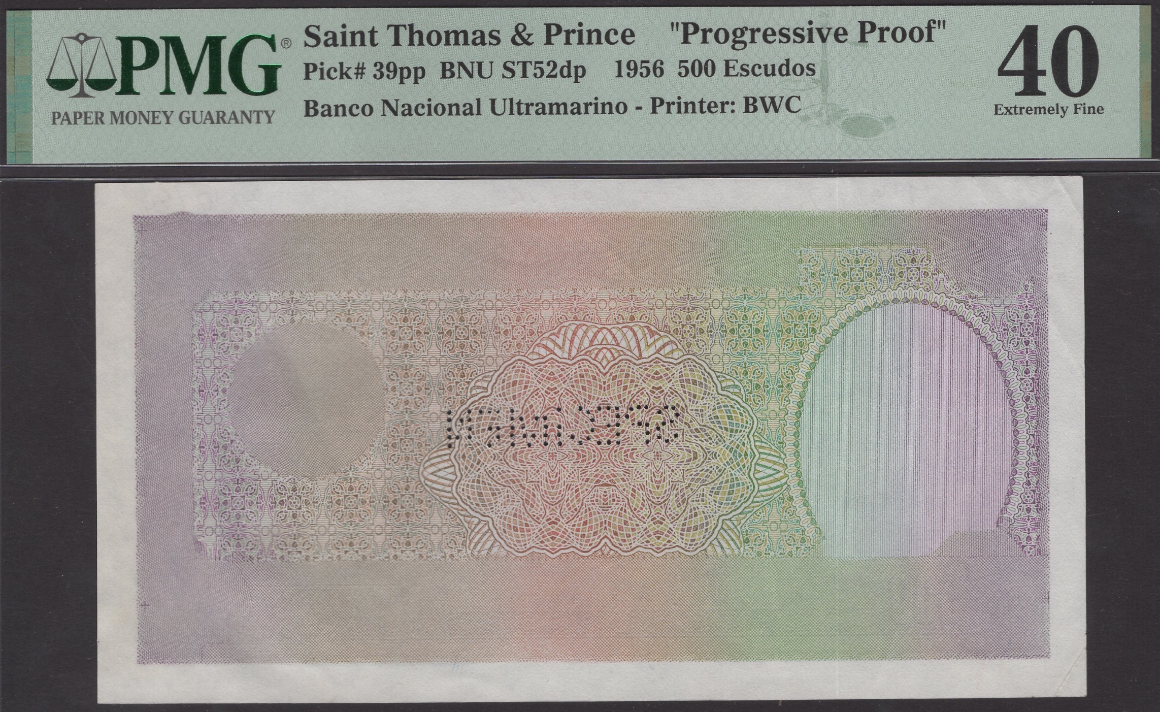 Banco Nacional Ultramarino, St Thomas & Prince, several proofs for the 500 Escudos of 1956,... - Bild 3 aus 4