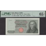 Banca d'Italia, 5000 Lire, 20 June 1970, serial number J0101 054690, Carli and Lombardo...