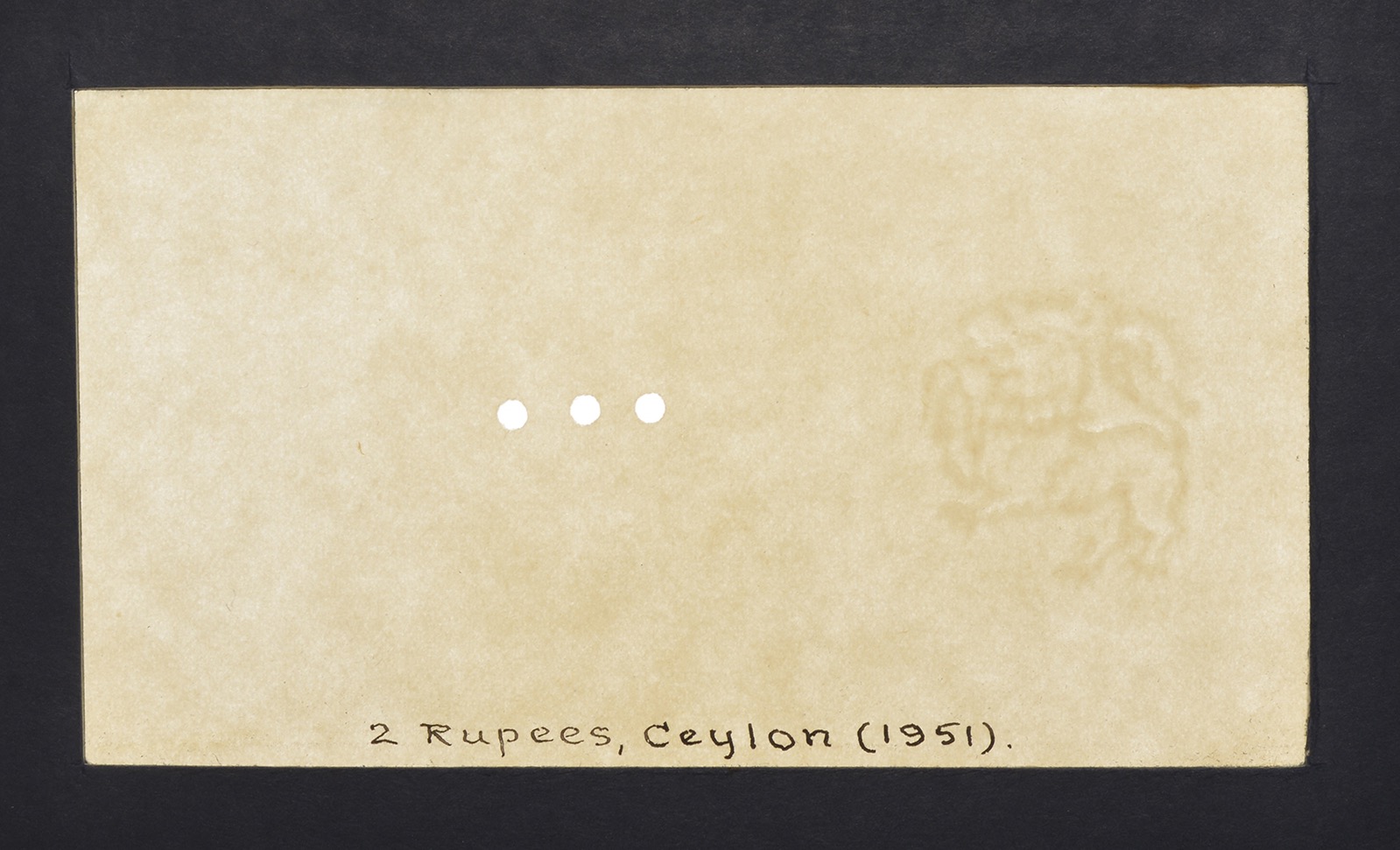 Central Bank of Ceylon, watermarked papers for 1, 2, 5, 10, 50 and 100 Rupees, intended for... - Image 3 of 6