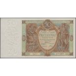 Bank Polski, Poland, 50 Zloytch (17), 1929, many serial number runs, about uncirculated to...