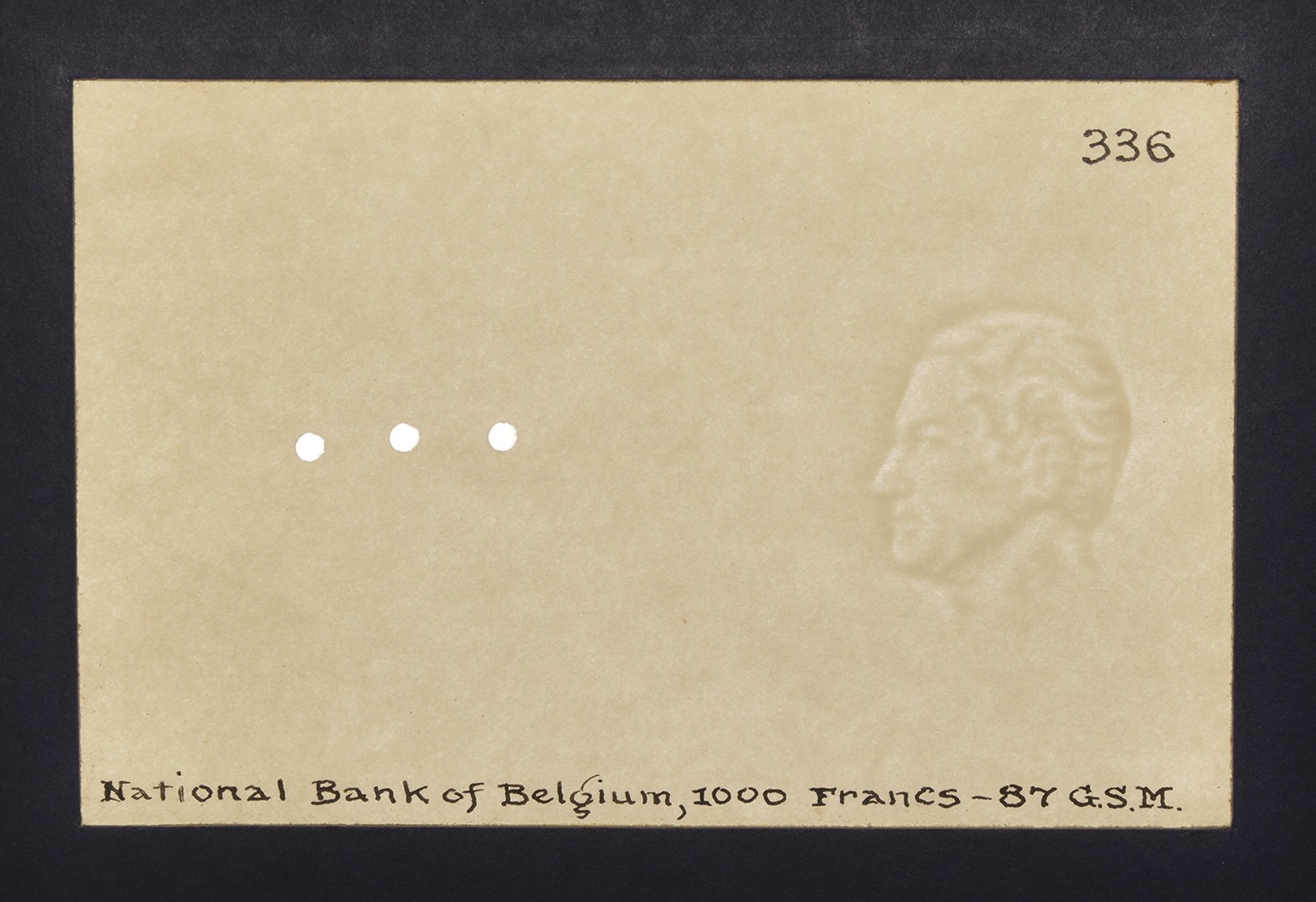 Banque Nationale de Belgique, watermarked papers for 100 Francs and 1000 Francs (4), issue... - Image 3 of 5