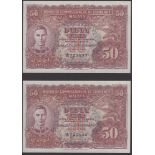 Board of Commissioners of Currency Malaya, 50 Cents (2), 1 July 1941, serial numbers A/33...