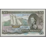 Government of Seychelles, 50 Rupees, 1 January 1972, serial number A/1 123396, Greatbach...