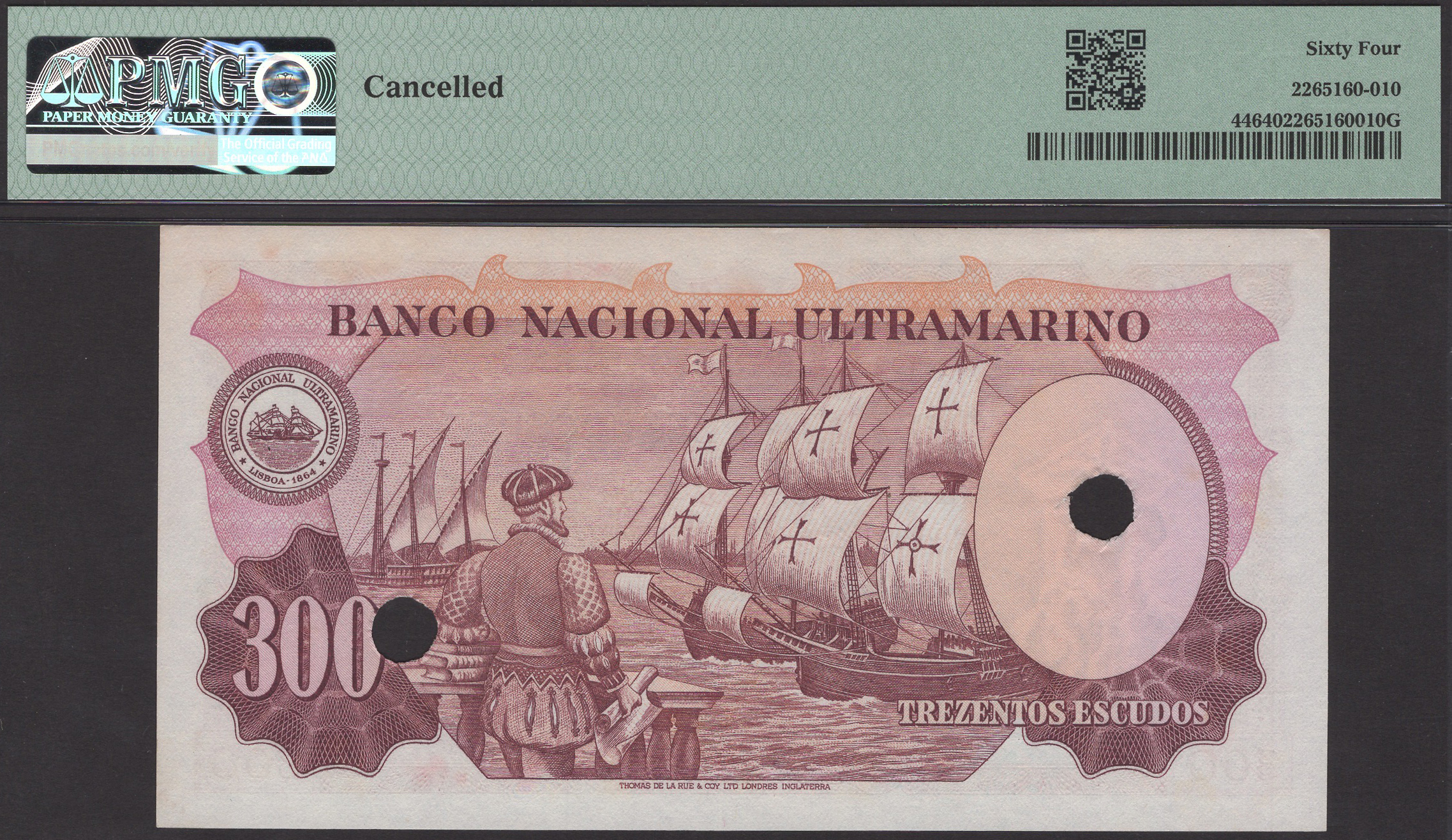 Banco Nacional Ultramarino, Portuguese India, 300 Escudos, 2 January 1959, serial number... - Image 2 of 2