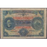 Banco Nacional Ultramarino, St Thomas & Prince, 20 Escudos, 1 January 1921, serial number...