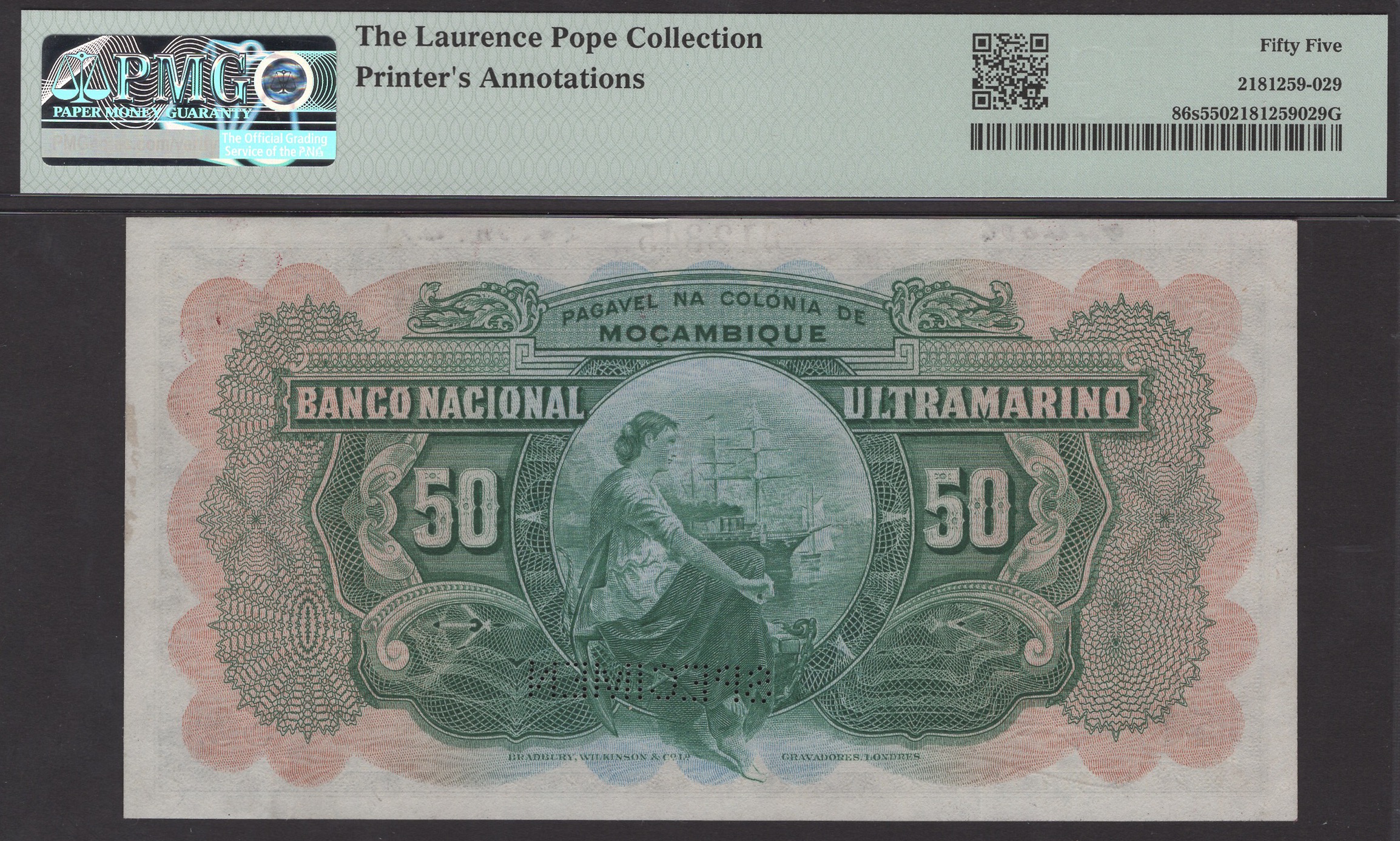 Banco Nacional Ultramarino, Mozambique, printers archival specimens for 50 Escudos (5), 1... - Bild 6 aus 6