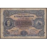 Banco Nacional Ultramarino, St Thomas & Prince, 2 1/2 Escudos, 1 January 1921, serial...