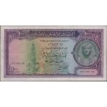 National Bank of Egypt, Â£100, 1952, serial number 096195, Fekry signature, repaired tear...