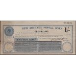 New Zealand Postal Note, a Victorian postal order for 1 Shilling, serial number 135728,...