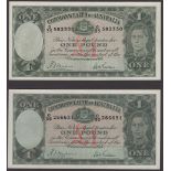 Commonwealth of Australia, Â£1, ND (1939), serial numbers O35 582330 and O36 266631,...