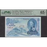 Government of Seychelles, 10 Rupees, 1 January 1974, serial number A/1 406126, Allan...