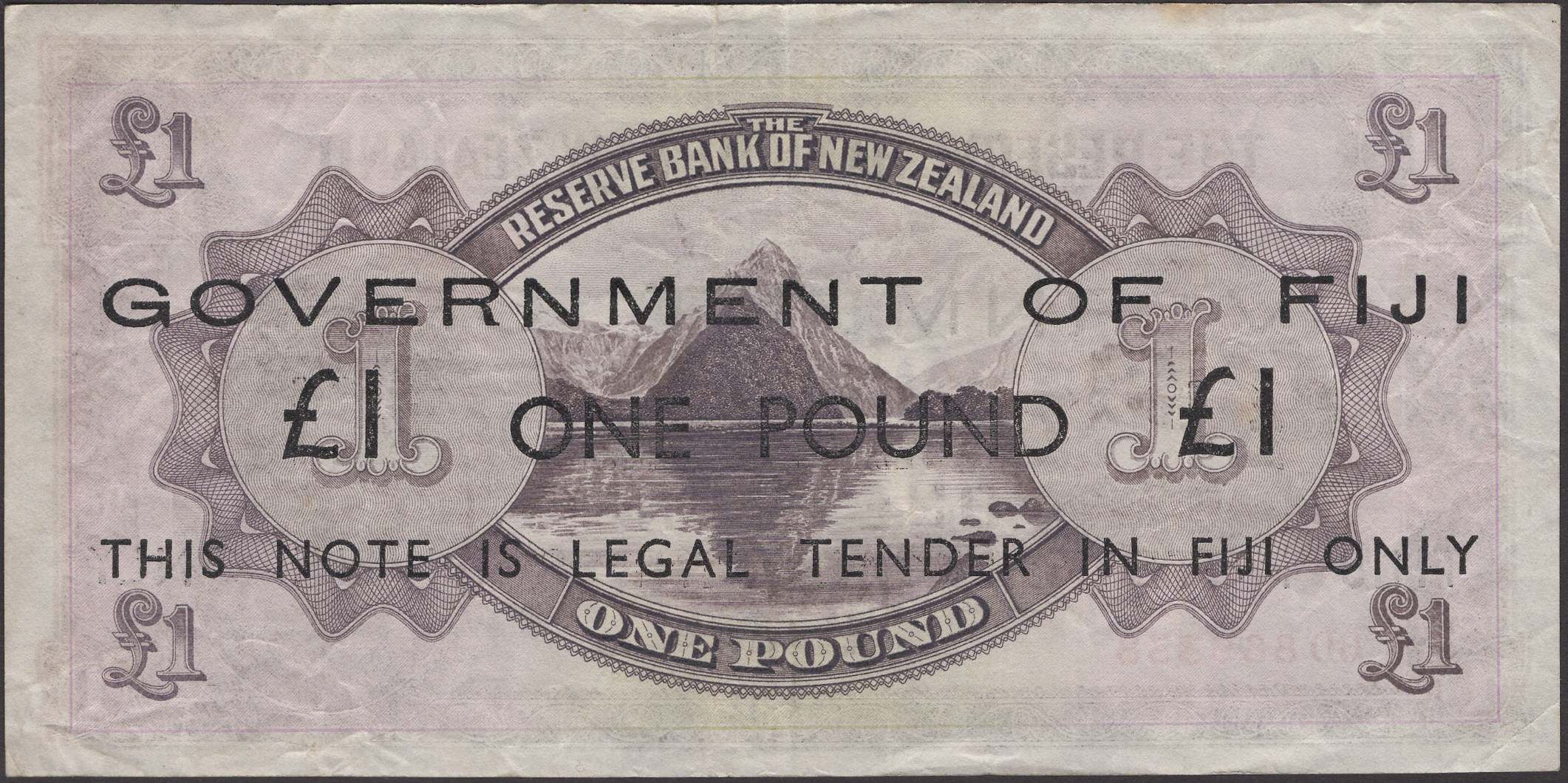 Government of Fiji (on Reserve Bank of New Zealand), Â£1 emergency issue, 1 August 1934... - Image 2 of 2