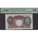Government of Barbados, $1, 1 June 1943, serial number B/Q 664329, in PMG holder 64, choice...