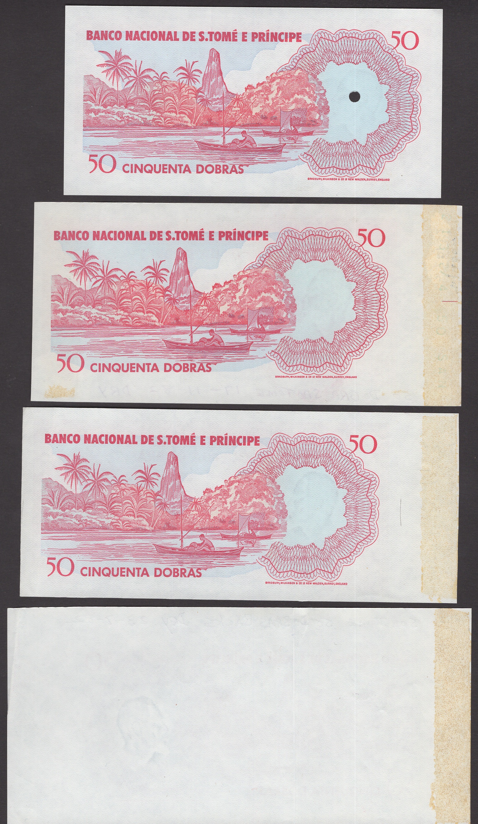 Banco Nacional de S.Tome e Principe, a group of proofs (8) for the updated 1982 issue of 50... - Image 4 of 4