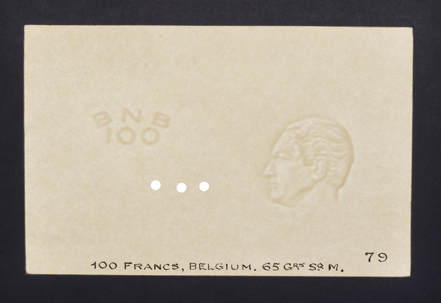 Banque Nationale de Belgique, watermarked papers for 5 Francs (3), 1922-38, 20 Francs (2),... - Image 4 of 9