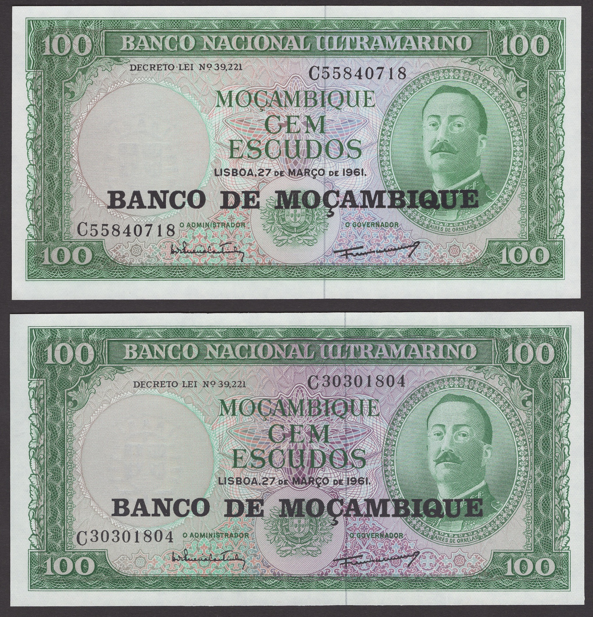 Banco de Mocambique, a remarkable full range of specimens and proofs for the overprinted... - Image 5 of 8