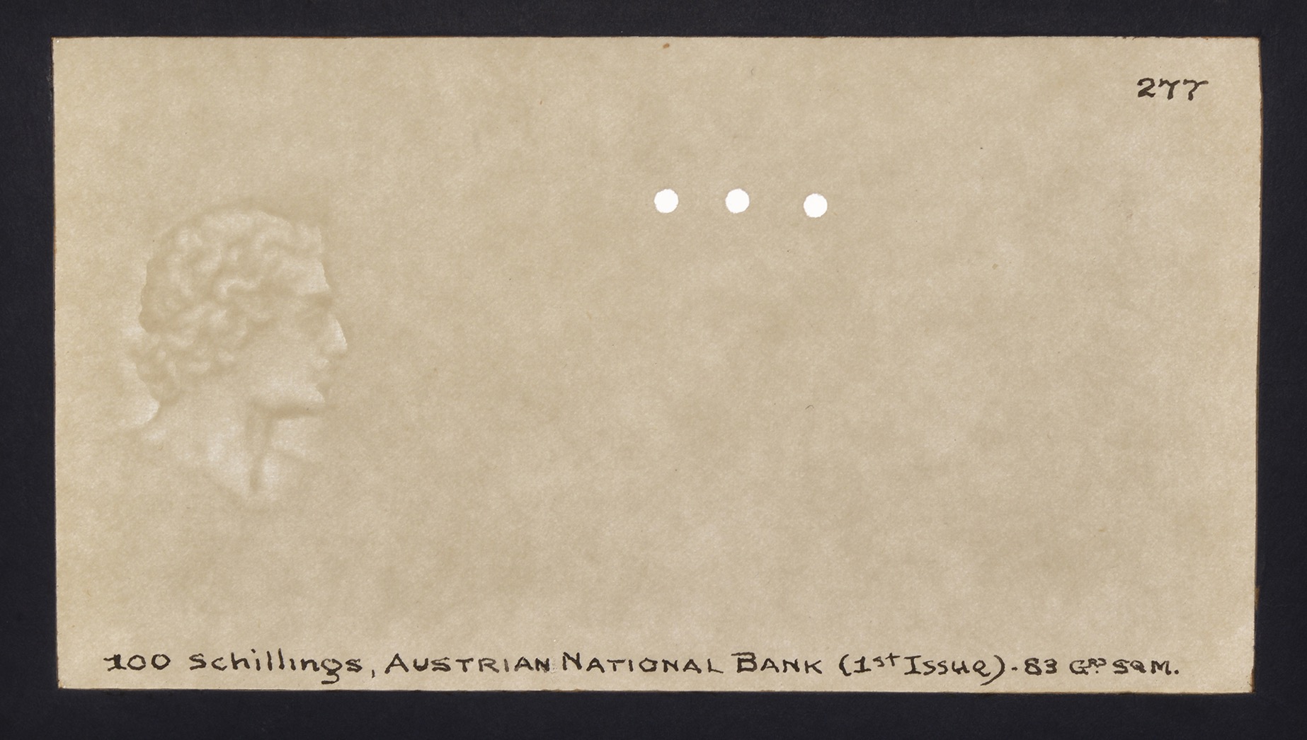 Osterreichsche Nationalbank, watermarked paper as used on the 100 Schilling (2), 2 January... - Bild 5 aus 6