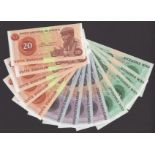 Banco Nacional de Angola, 20 Kwanzas (5), 50 Kwanzas (4), 100 Kwanzas (4), 11 November...