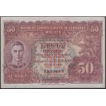 Board of Commissioners of Currency Malaya, 50 Cents, 1 July 1941, serial number A/32...