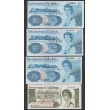 Government of St. Helena, Â£1 (5), ND (1981), all prefix A/1, also Â£5 (3), ND (1981), all...