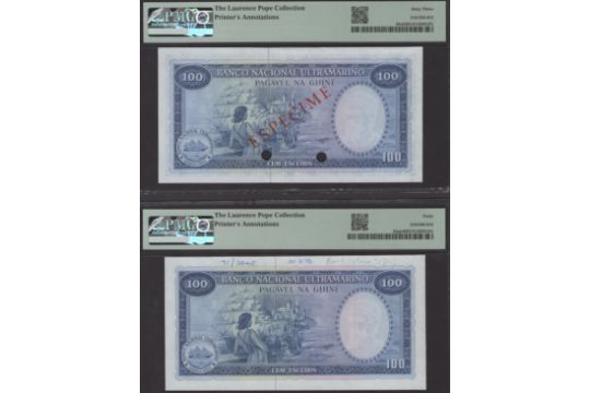 Banco Nacional Ultramarino, Portuguese Guinea, proofs for 100 Escudos (2), 17 December... - Image 2 of 2