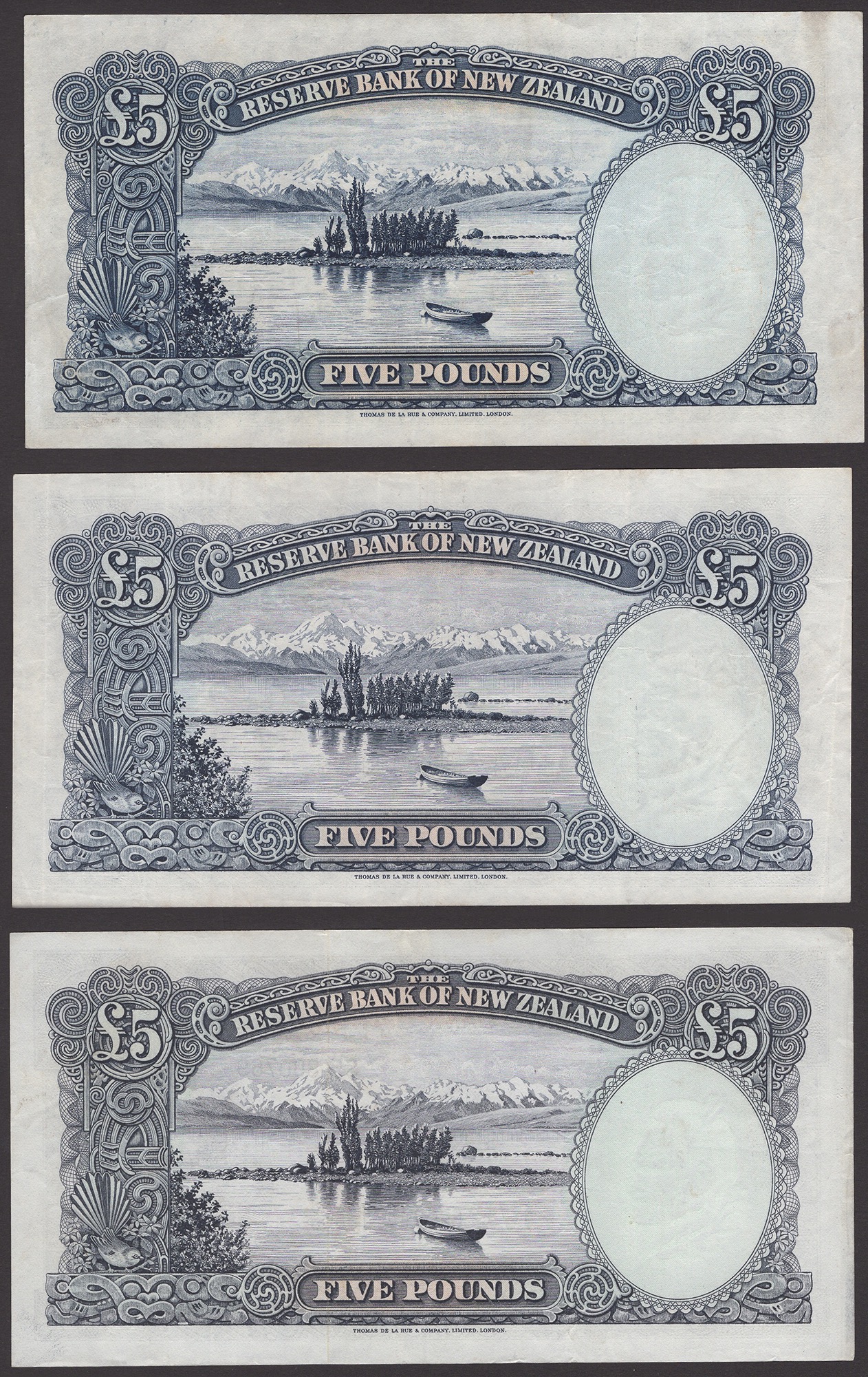 Reserve Bank of New Zealand, Â£5, ND (1940), serial number 8/W 343874, Hanna signature;... - Bild 2 aus 2