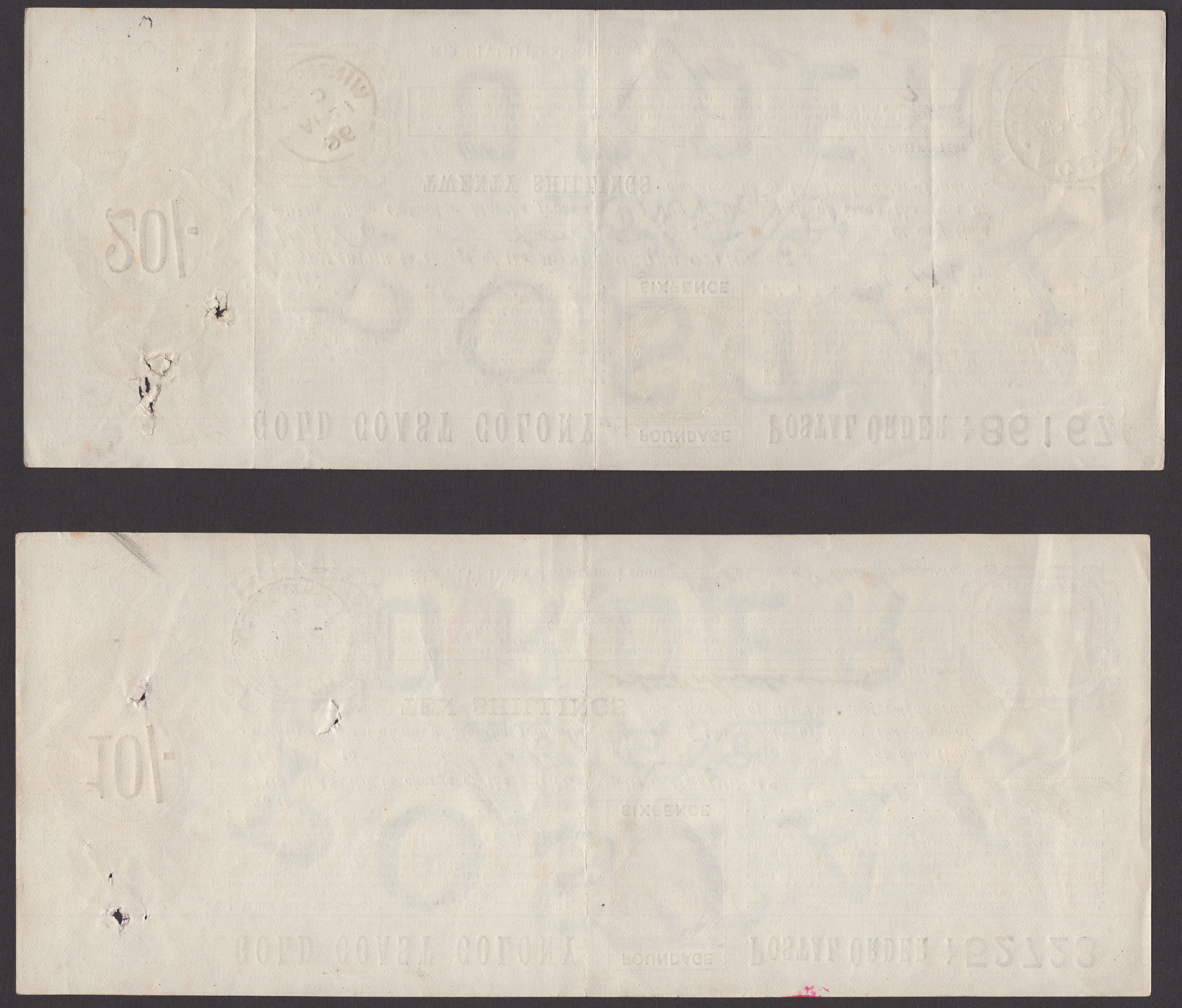 Gold Coast Colony (now Ghana), Postal Orders, a remarkable set of Victorian postal orders... - Image 6 of 6