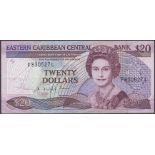Eastern Caribbean Central Bank, $20, ND (1984), serial number F830527L, Venner signature,...