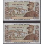 Caisse Centrale de la France d'Outre-Mer, Saint Pierre & Miquelon, 20 Francs (2), ND...