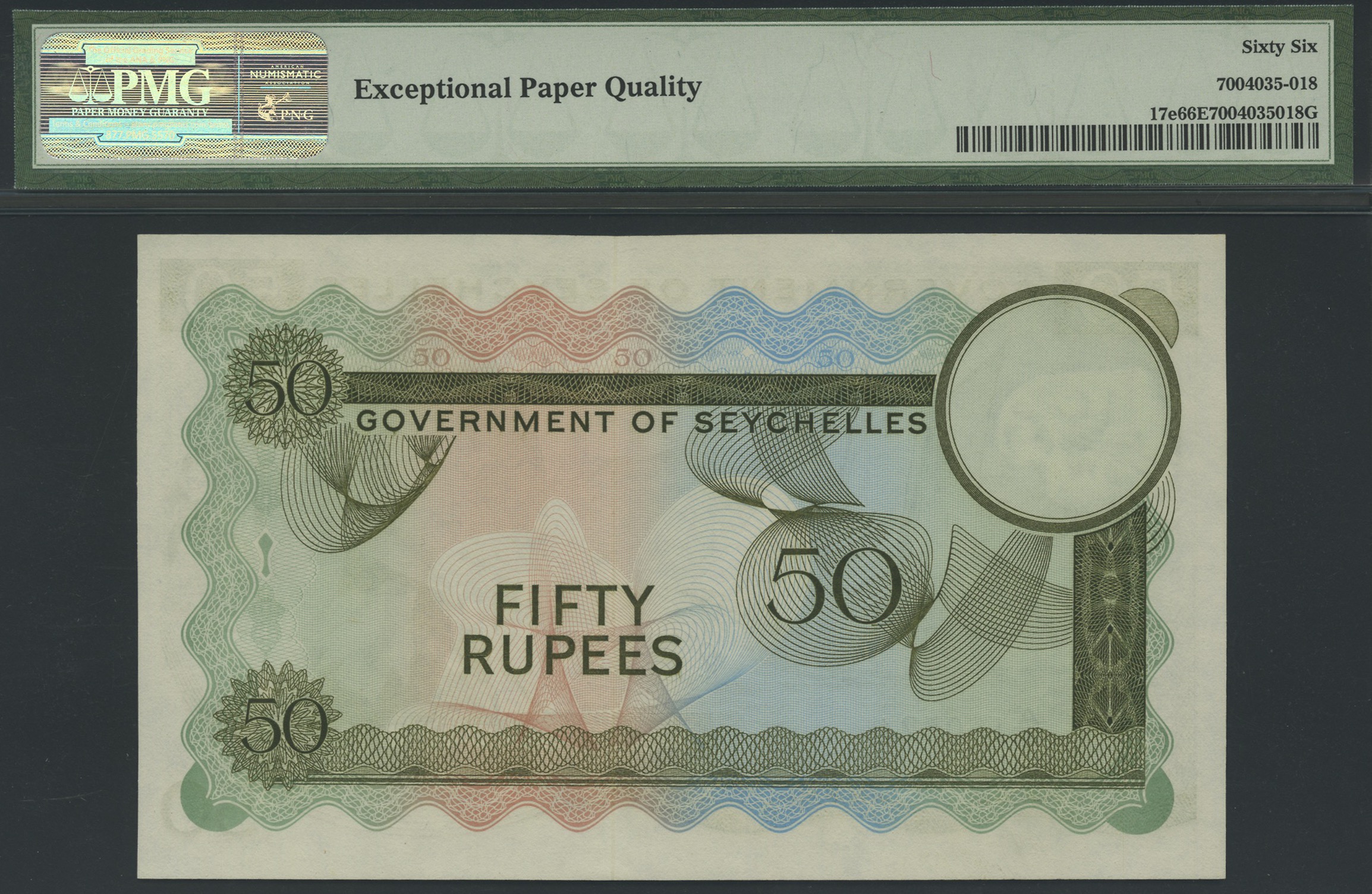 Government of Seychelles, 50 Rupees, 1 August 1973, serial number A/1 180524, Greatbatch... - Image 2 of 2