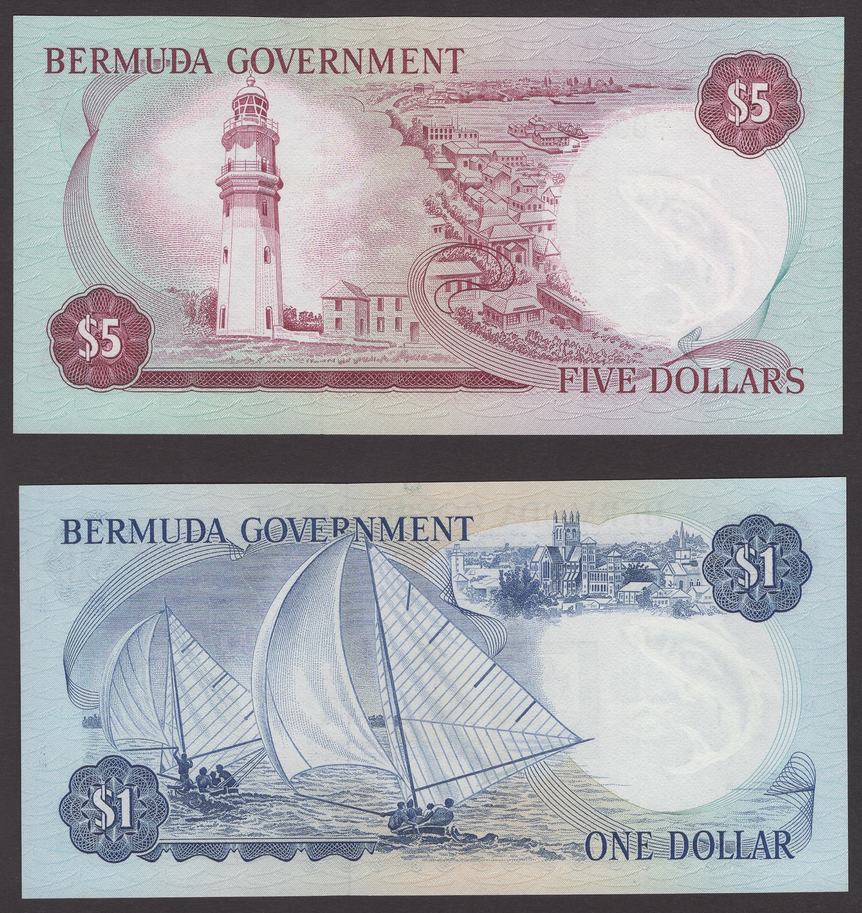 Bermuda Government, a set comprising $1, $5, $10, $20 and $50, 6 February 1970, all serial... - Image 4 of 4