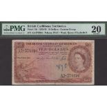 British Caribbean Territories, $10, 3 January 1955, serial number A2-576494, ink annotation...