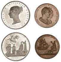 William IV, Coronation, 1831, a copper medal, unsigned, 47mm (BHM 1497); Victoria, Coronatio...