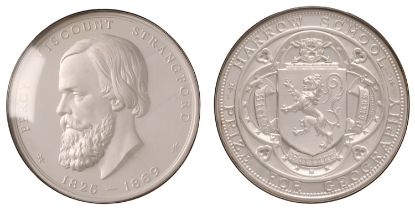 Local, LONDON, Harrow School, Viscount Strangford Prize, a frosted silver award medal by A.B...