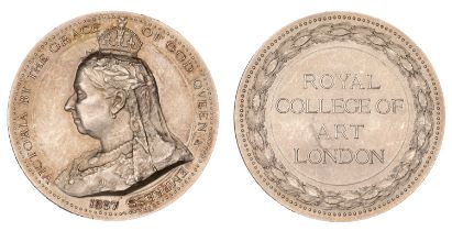 General, Royal College of Art, London, 1897, a silver award medal by F. Bowcher, crowned and...