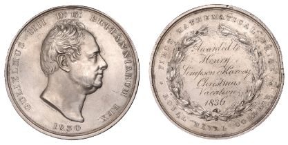 General, Royal Naval College, a silver award medal by W. Wyon, bust of William IV right, rev...