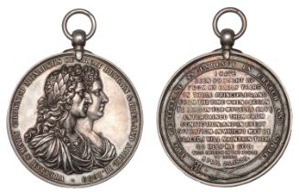 Loyalist Association, 1825, a silver member's medal, unsigned, conjoined busts of William an...