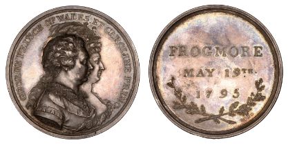 Visit of the Prince and Princess of Wales to Frogmore, 1795, a silver medal by C.H. KÃ¼chler,...