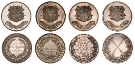 Local, BERKSHIRE, Eton College, silver award medals (4), unsigned [by W.J. Taylor], arms, re...