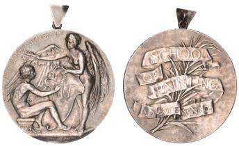 Local, LONDON, Cope and Nicol School of Painting, a silver award medal by F. Bowcher, standi...