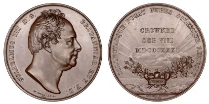 William IV, Coronation, 1831, a copper medal by W. Wyon for Rundell Bridge & Co., bare head...