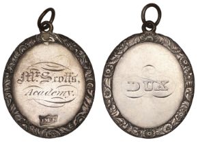 Perth, Mr Scott's Academy, undated, c. 1830 (?), an engraved silver prize medal, unsigned, r...